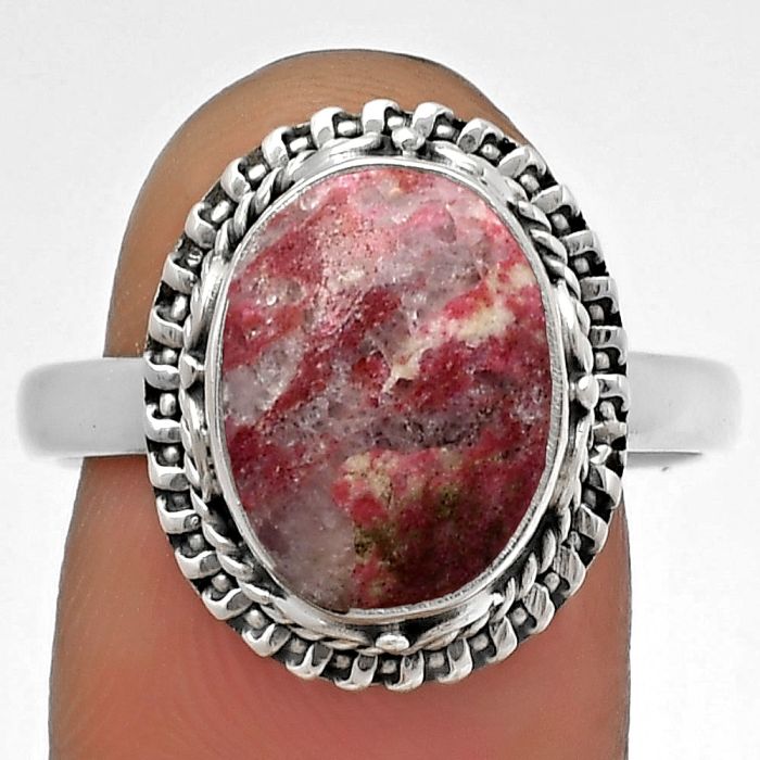 Natural Pink Thulite - Norway Ring size-9.5 SDR179508 R-1279, 9x13 mm