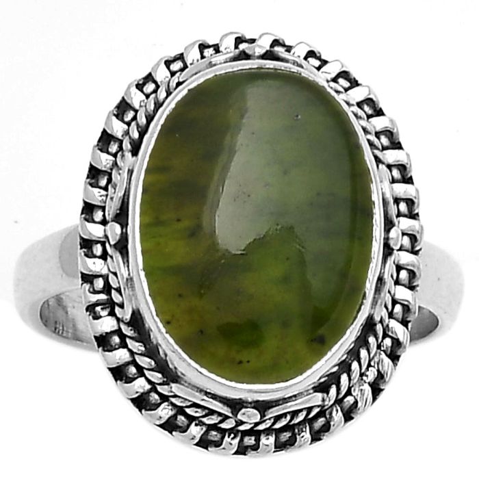 Natural Chrome Chalcedony Ring size-7.5 SDR179509 R-1279, 10x14 mm