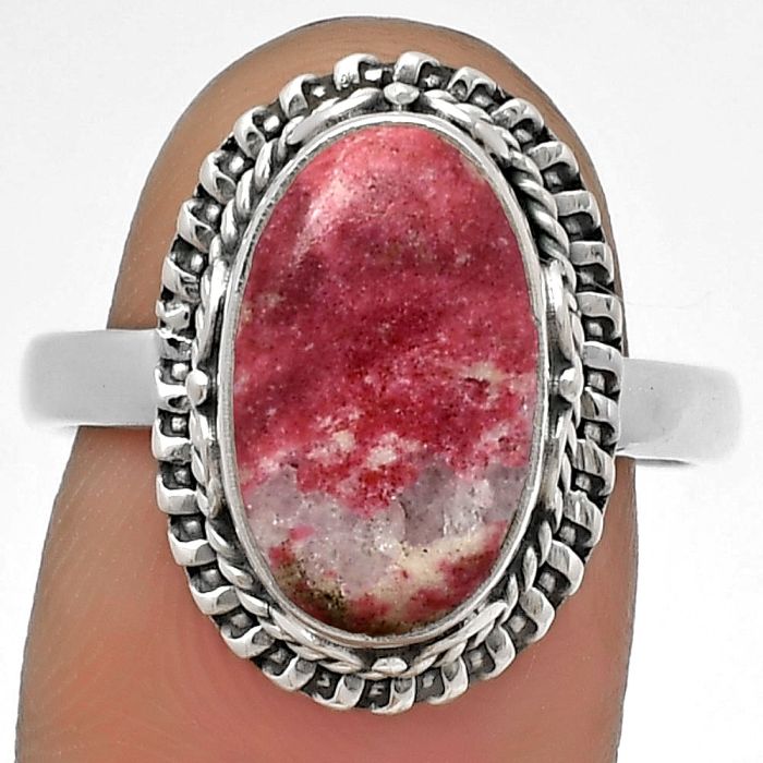 Natural Pink Thulite - Norway Ring size-8.5 SDR179511 R-1279, 8x14 mm