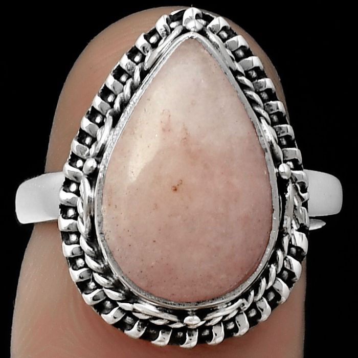 Natural Pink Scolecite Ring size-6.5 SDR179523 R-1279, 10x15 mm