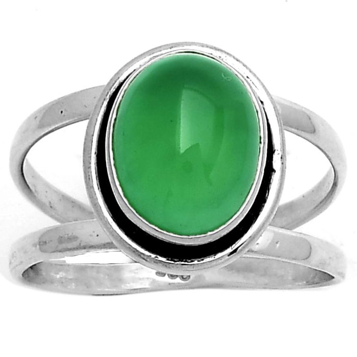 Natural Green Onyx Ring size-7 SDR179565 R-1156, 8x10 mm