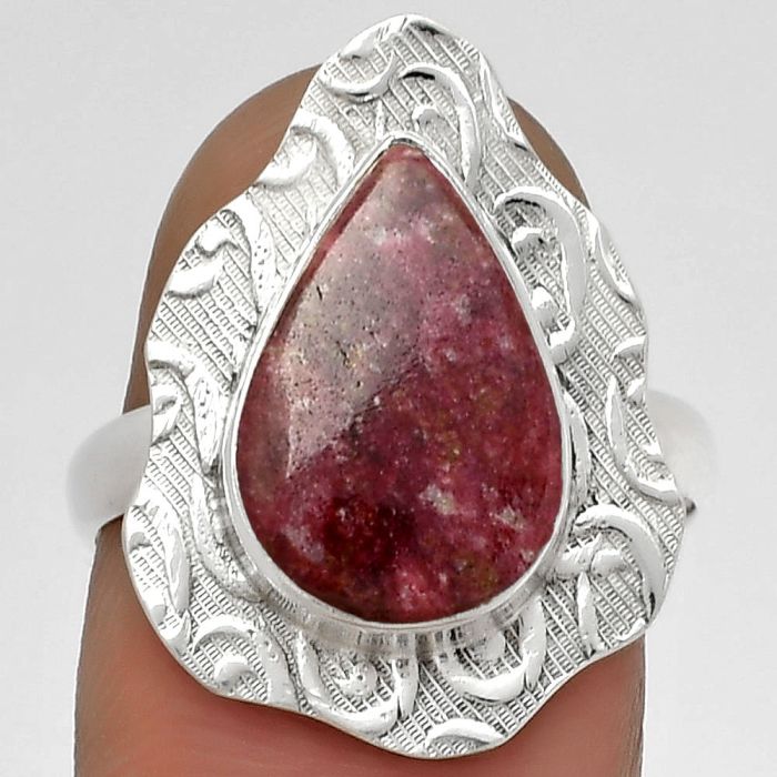 Natural Pink Thulite - Norway Ring size-8 SDR179689 R-1090, 9x14 mm