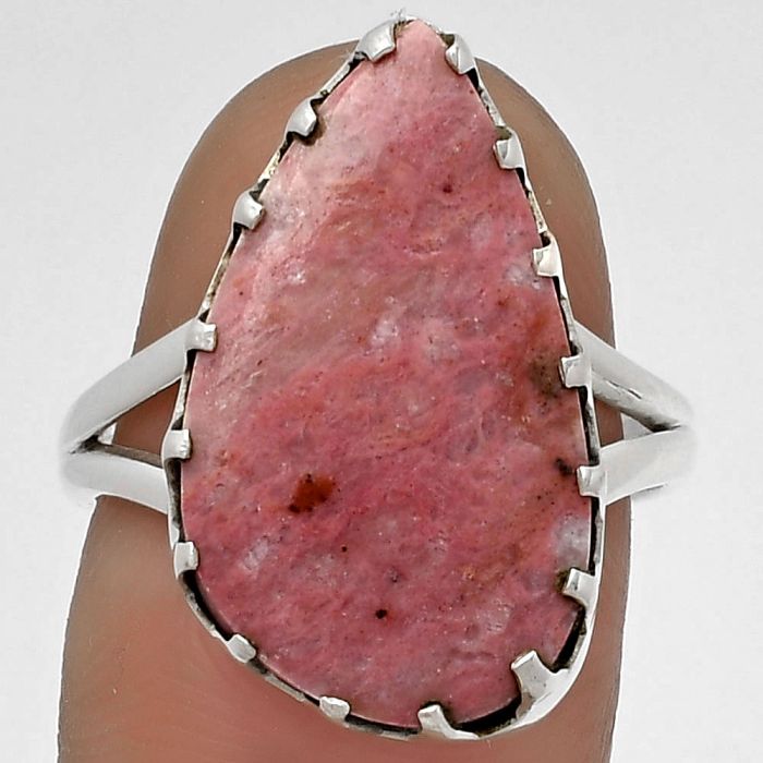 Natural Pink Tulip Quartz Ring size-7.5 SDR179721 R-1210, 13x21 mm