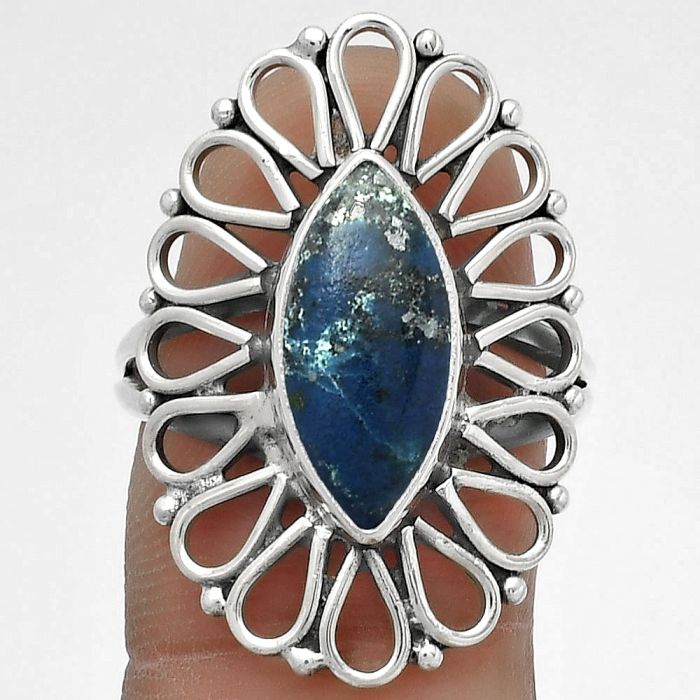 Natural Shattuckite - USA Ring size-7.5 SDR179769 R-1527, 7x15 mm