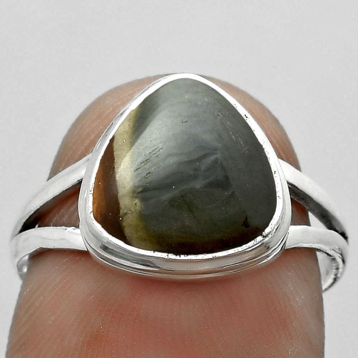 Natural Polygram Jasper Ring size-7.5 SDR179963 R-1008, 10x10 mm