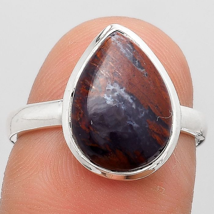 Natural Purple Cow Jasper Ring size-7.5 SDR180101 R-1007, 10x14 mm