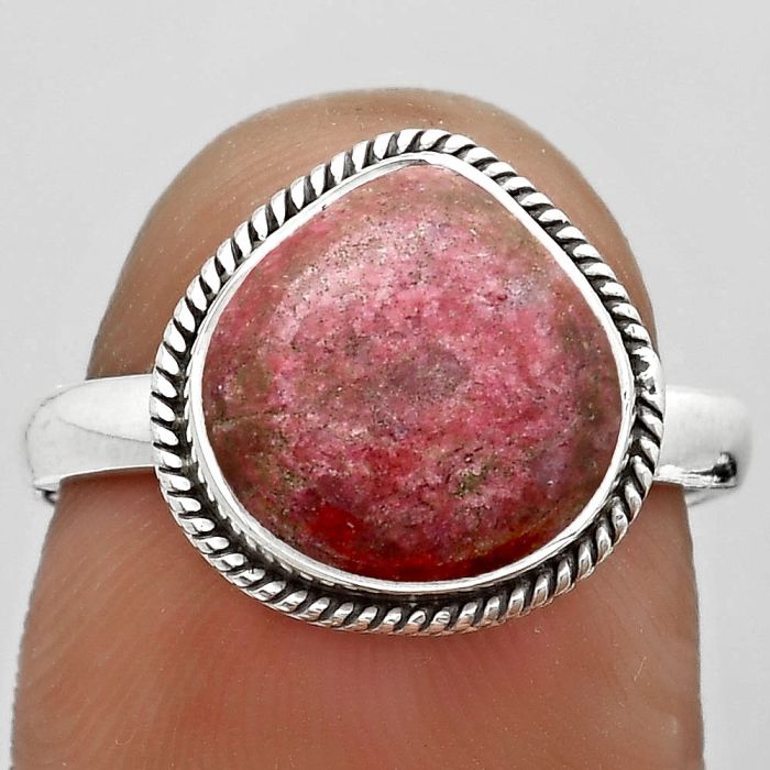 Natural Pink Thulite - Norway Ring size-7.5 SDR180381 R-1009, 11x11 mm