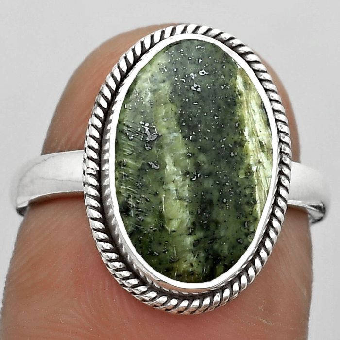 Natural Chrysotile Ring size-7 SDR180435 R-1009, 10x15 mm