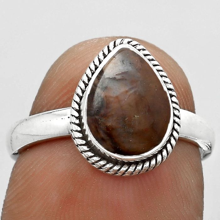 Natural Purple Cow Jasper Ring size-7 SDR180493 R-1009, 8x10 mm