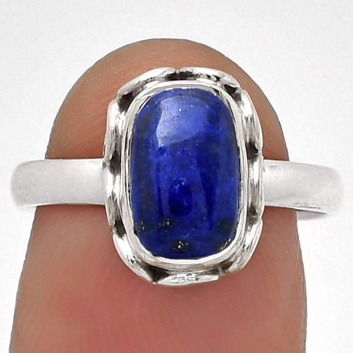 Natural Lapis - Afghanistan Ring size-7.5 SDR180726 R-1198, 6x10 mm
