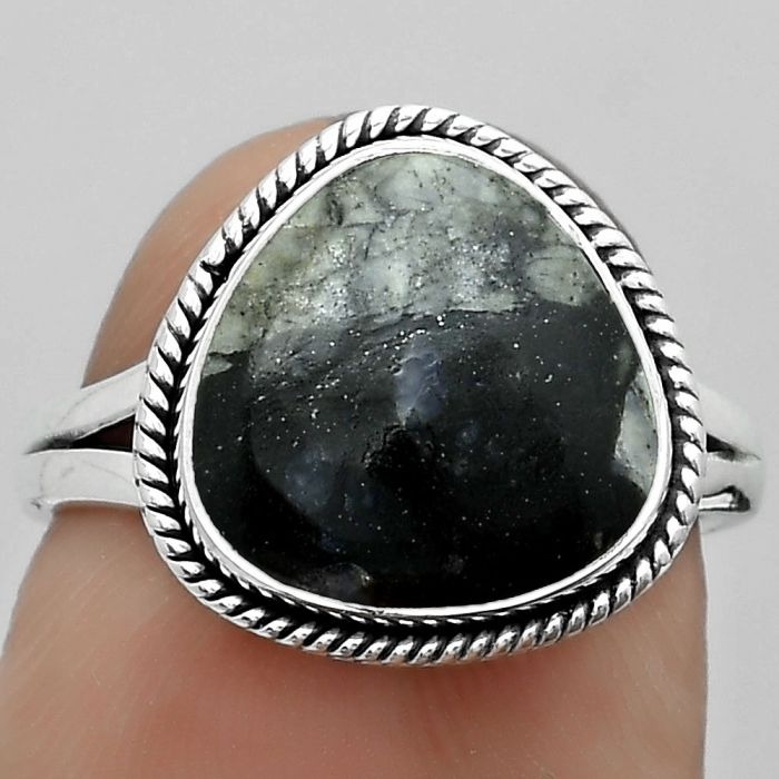 Natural Mexican Cabbing Fossil Ring size-7 SDR180941 R-1010, 12x12 mm