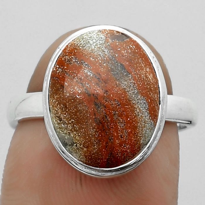 Natural Tabu Jasper Ring size-8 SDR181034 R-1007, 11x14 mm