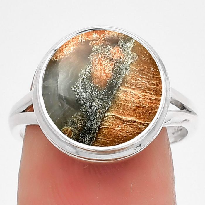 Natural Tabu Jasper Ring size-8 SDR181199 R-1008, 12x12 mm