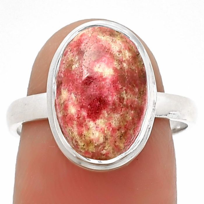 Natural Pink Thulite - Norway Ring size-8 SDR181229 R-1007, 9x14 mm