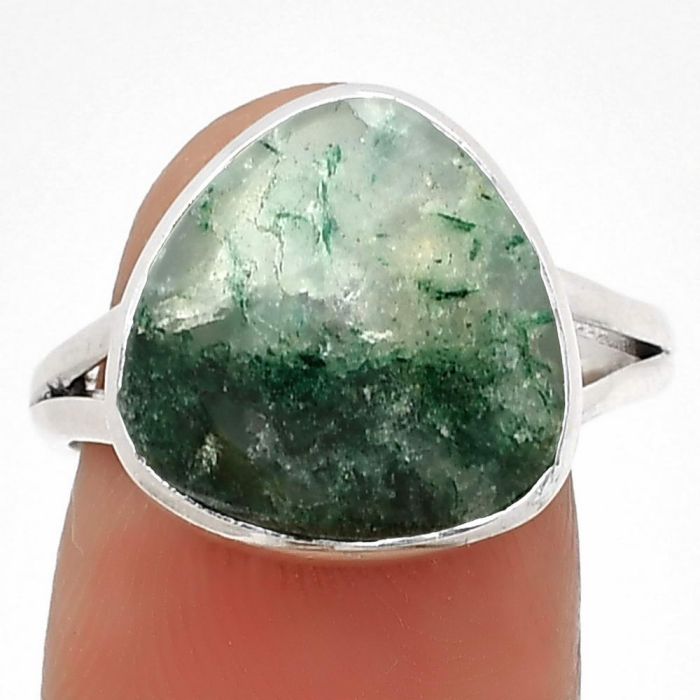 Natural Green Aventurine Ring size-8.5 SDR181338 R-1005, 14x14 mm