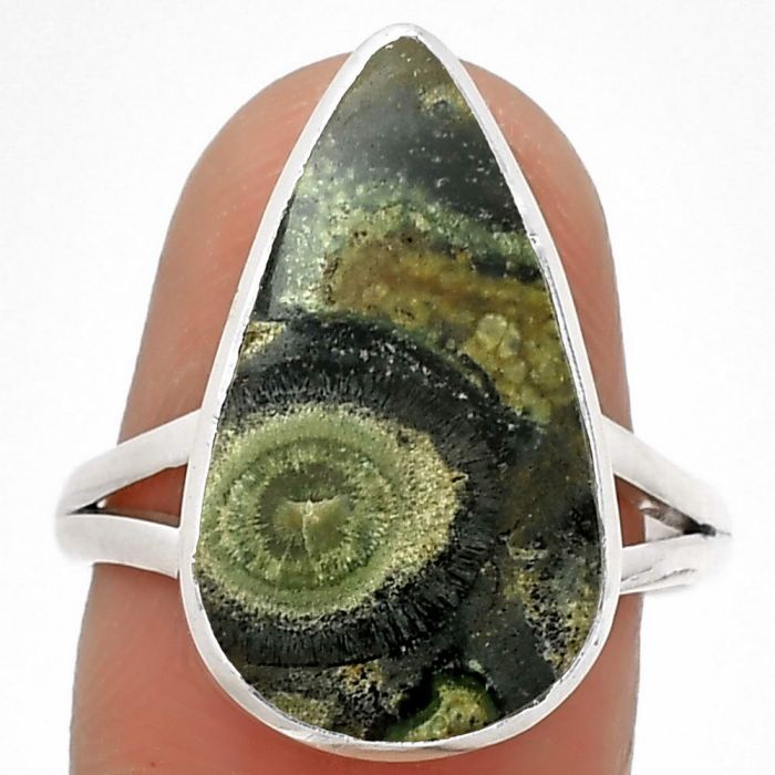 Natural Star Galaxy Jasper Ring size-8.5 SDR181344 R-1005, 12x20 mm