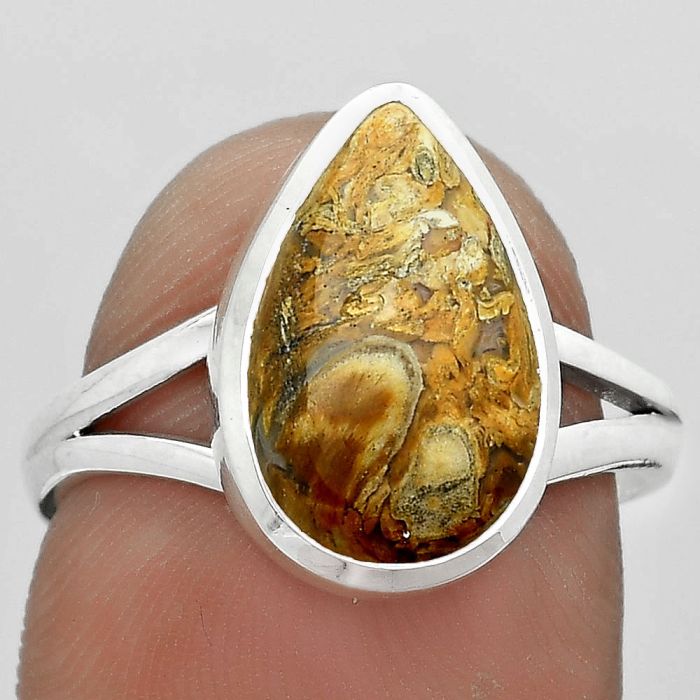 Natural Rock Calcy Ring size-8 SDR181635 R-1005, 9x14 mm