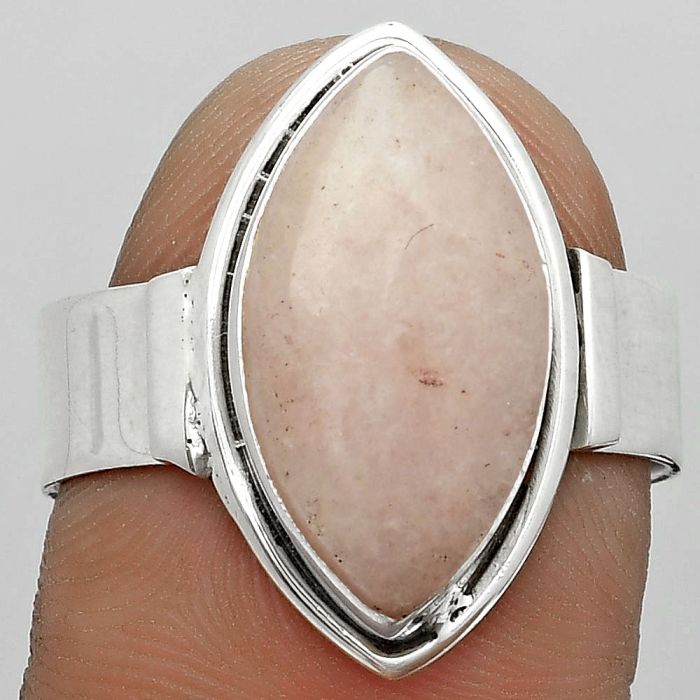 Natural Pink Scolecite Ring size-8.5 SDR182068 R-1521, 9x17 mm