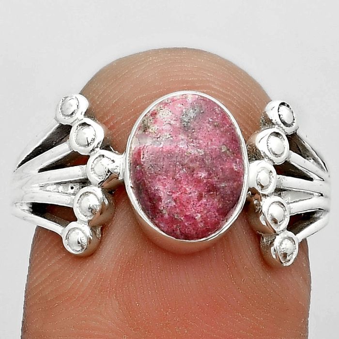 Natural Pink Thulite - Norway Ring size-8 SDR182086 R-1249, 7x9 mm