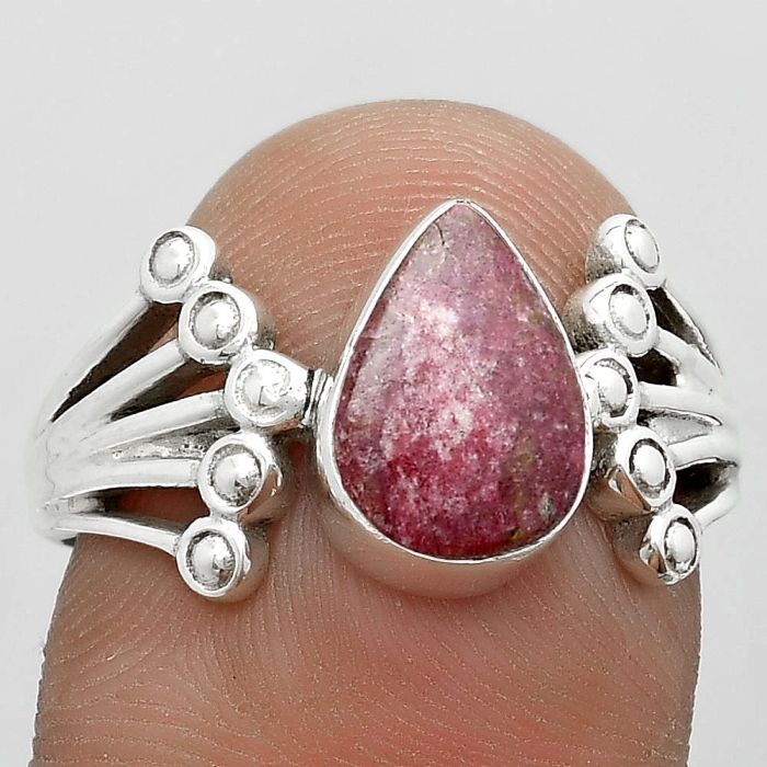 Natural Pink Thulite - Norway Ring size-7 SDR182103 R-1249, 7x10 mm