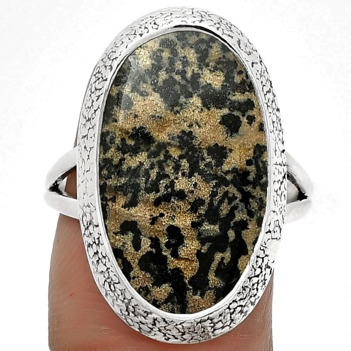 Natural Russian Honey Dendrite Opal Ring size-8.5 SDR182152 R-1307, 13x21 mm