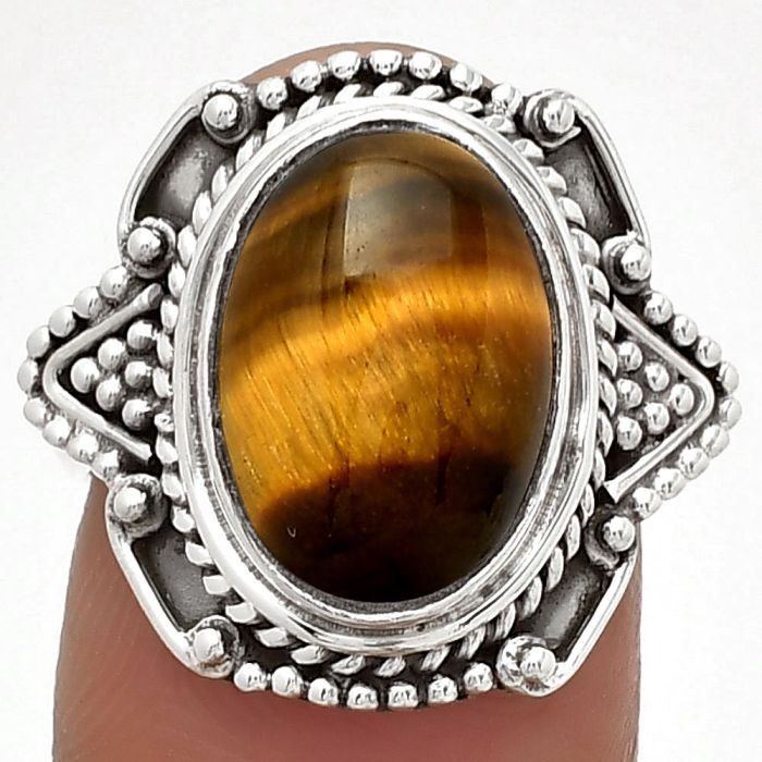 Natural Tiger Eye - Africa Ring size-7 SDR182162 R-1557, 10x14 mm