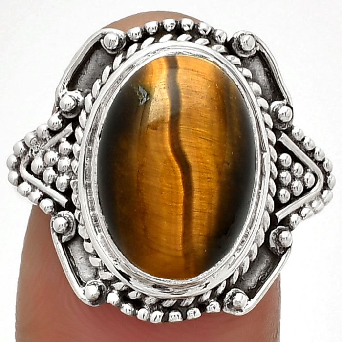 Natural Tiger Eye - Africa Ring size-7 SDR182180 R-1557, 10x14 mm