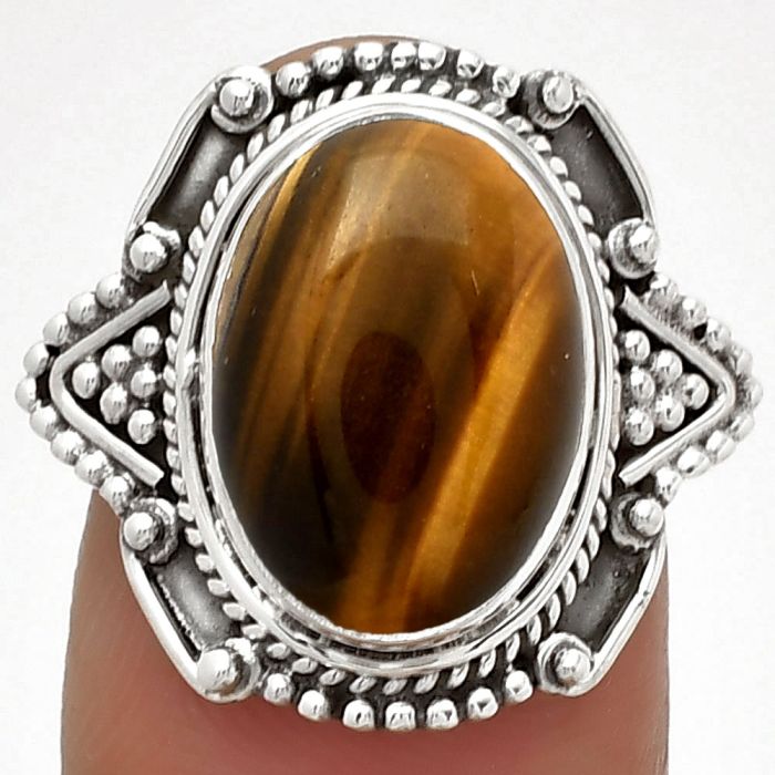 Natural Tiger Eye - Africa Ring size-7 SDR182188 R-1557, 10x14 mm