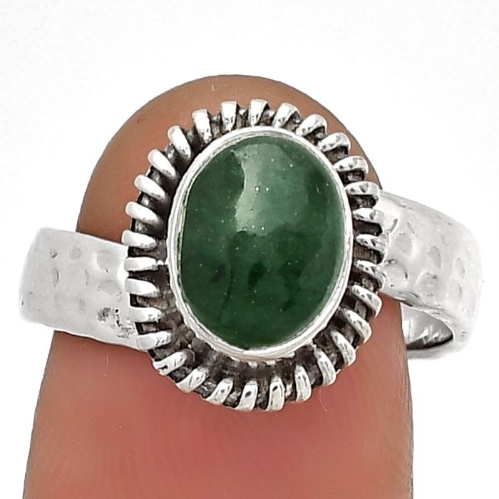 Natural Green Aventurine Ring size-8 SDR182584 R-1279, 7x9 mm