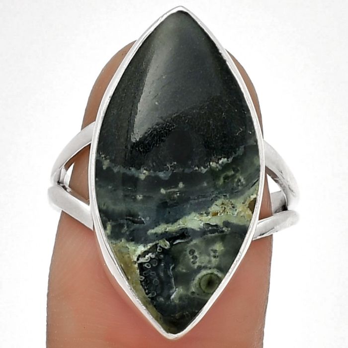 Natural Star Galaxy Jasper Ring size-7 SDR182587 R-1002, 13x25 mm