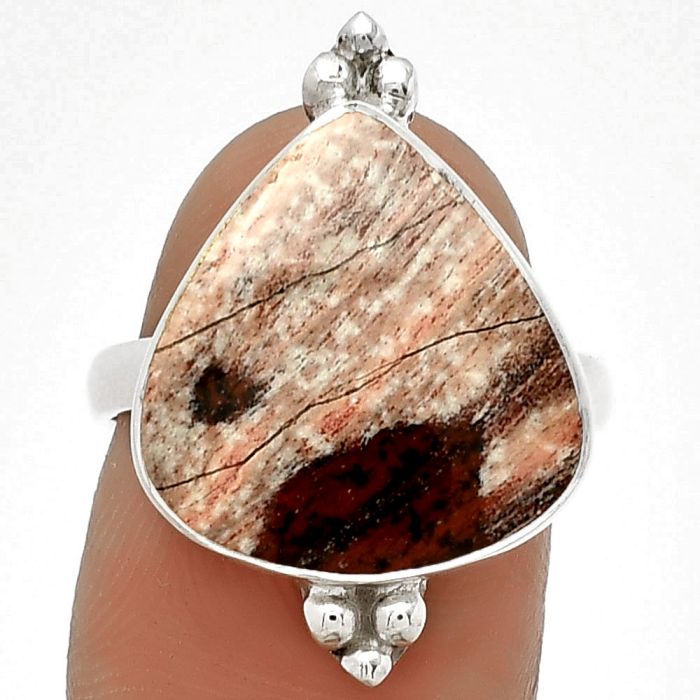 Natural Snake Skin Jasper Ring size-7 SDR182834 R-1091, 16x17 mm