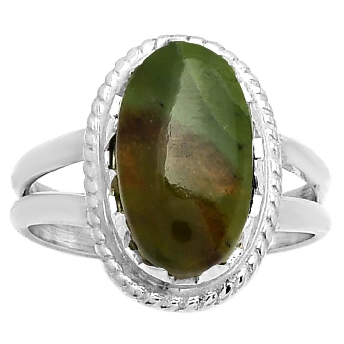 Natural Chrome Chalcedony Ring size-7 SDR183399 R-1474, 9x14 mm