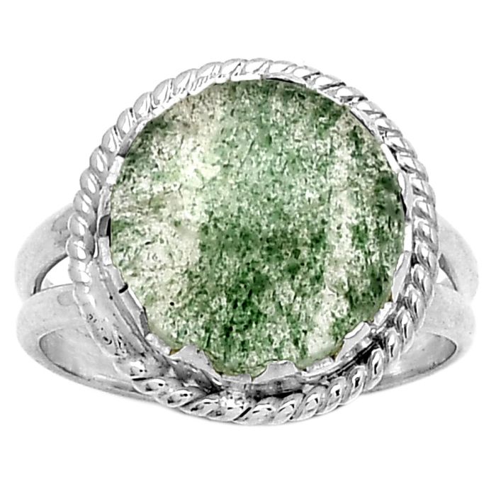 Natural Green Aventurine Ring size-7.5 SDR183406 R-1474, 12x12 mm