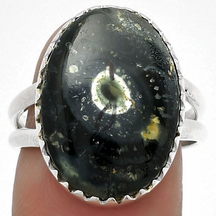 Natural Star Galaxy Jasper Ring size-8 SDR183609 R-1210, 14x19 mm