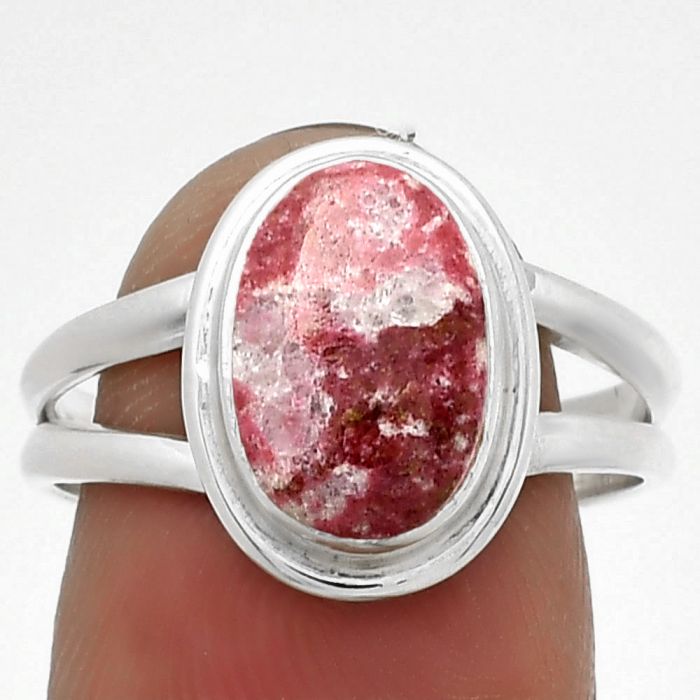 Natural Pink Thulite - Norway Ring size-8 SDR183621 R-1156, 8x11 mm