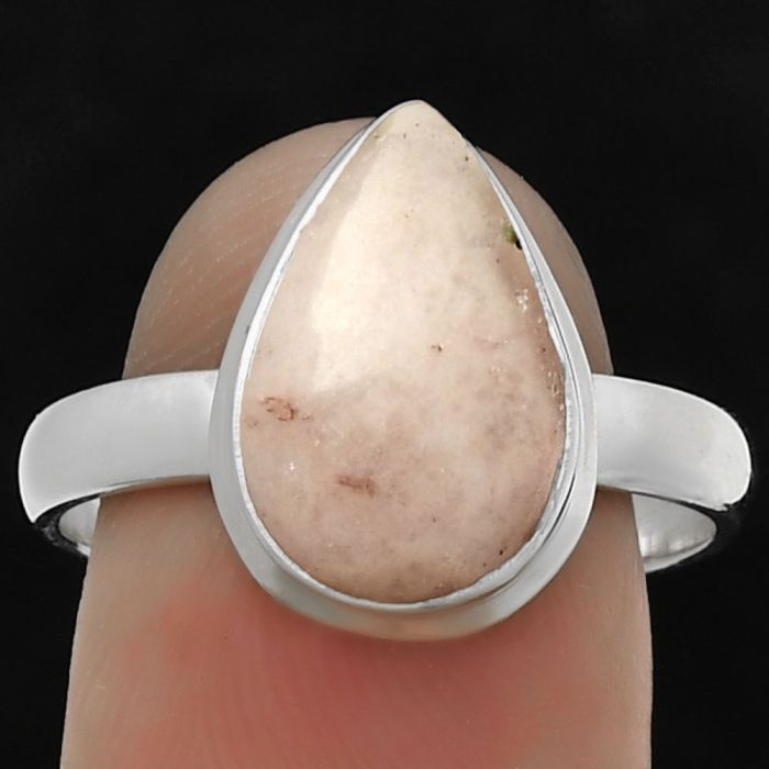 Natural Pink Scolecite Ring size-9.5 SDR183696 R-1156, 9x14 mm