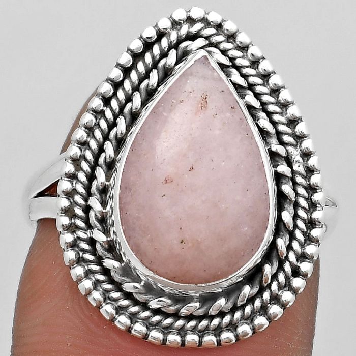 Natural Pink Scolecite Ring size-7.5 SDR184081 R-1447, 10x15 mm