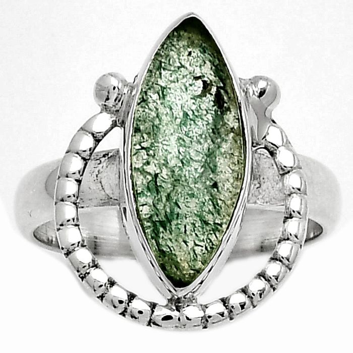 Natural Green Aventurine Ring size-7 SDR184358 R-1518, 7x16 mm