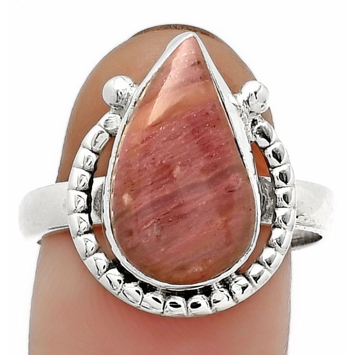 Natural Pink Tulip Quartz Ring size-9 SDR184377 R-1518, 9x16 mm