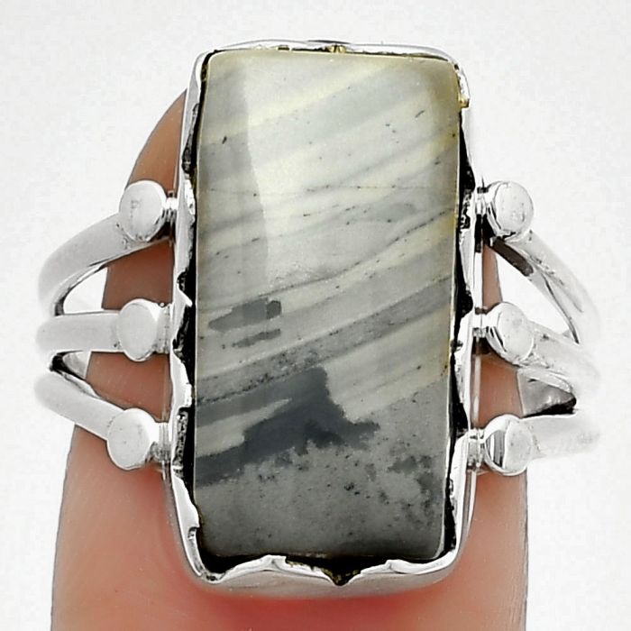 Natural Picasso Jasper Ring size-9 SDR184389 R-1338, 10x19 mm