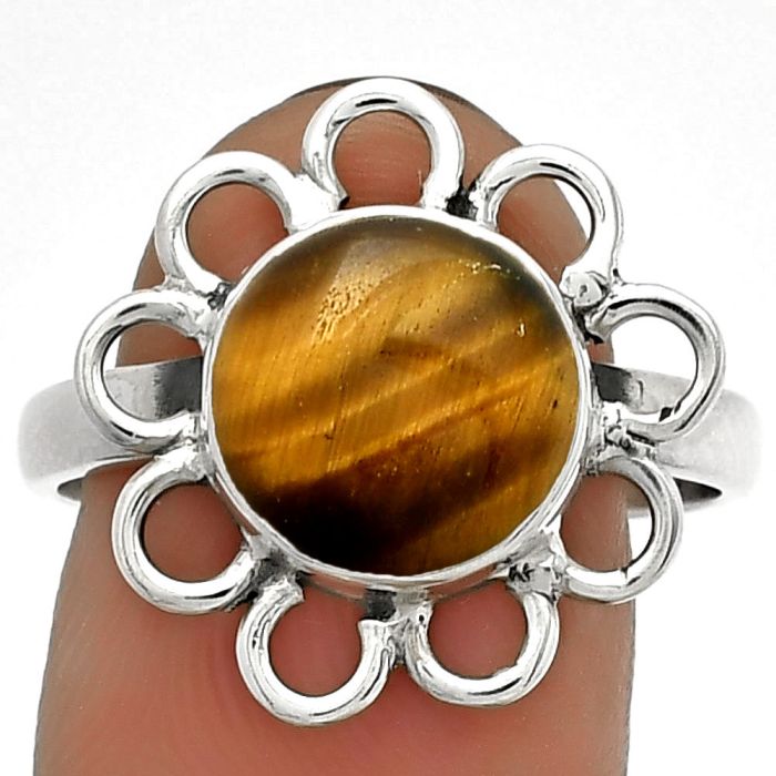 Natural Tiger Eye - Africa Ring size-7.5 SDR184436 R-1527, 10x10 mm