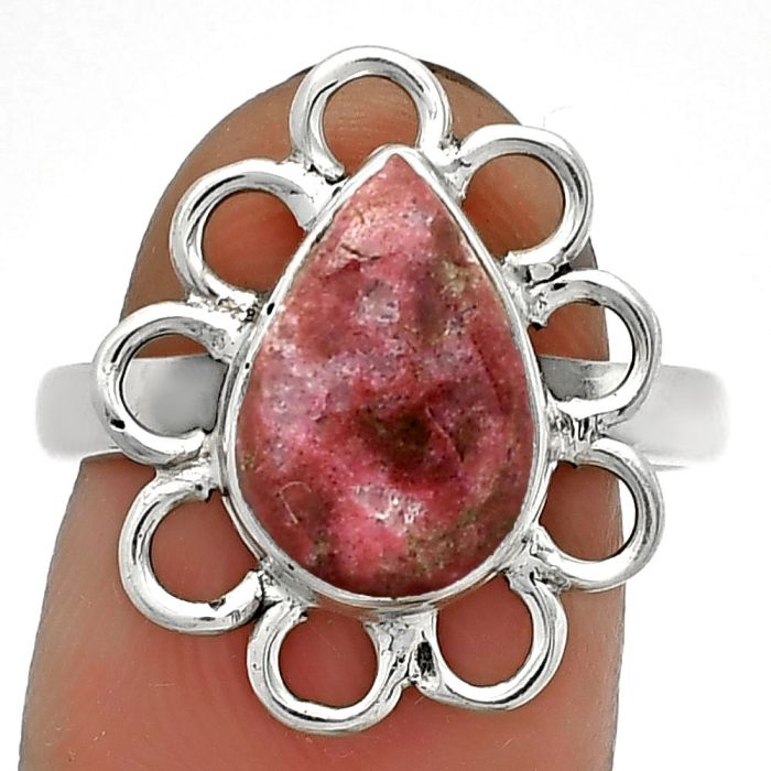 Natural Pink Thulite - Norway Ring size-8 SDR184438 R-1527, 7x12 mm