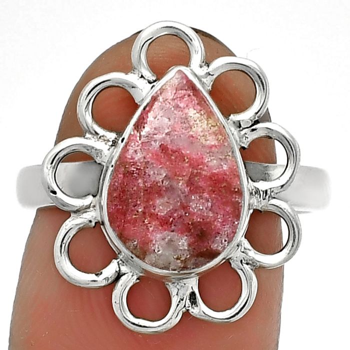 Natural Pink Thulite - Norway Ring size-9 SDR184444 R-1527, 8x12 mm