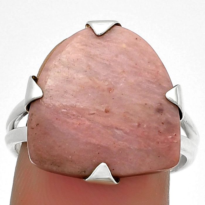 Natural Pink Tulip Quartz Ring size-9 SDR184513 R-1305, 16x16 mm