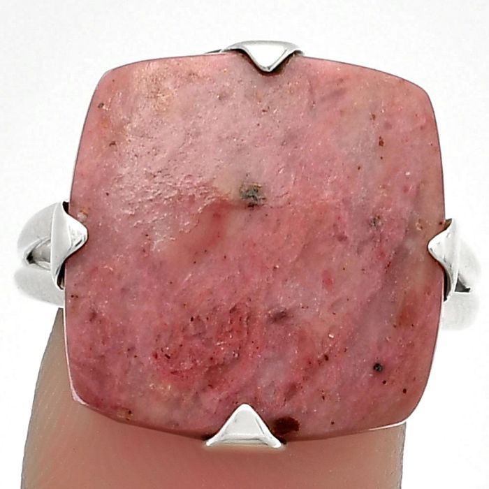 Natural Pink Tulip Quartz Ring size-9 SDR184518 R-1305, 17x17 mm