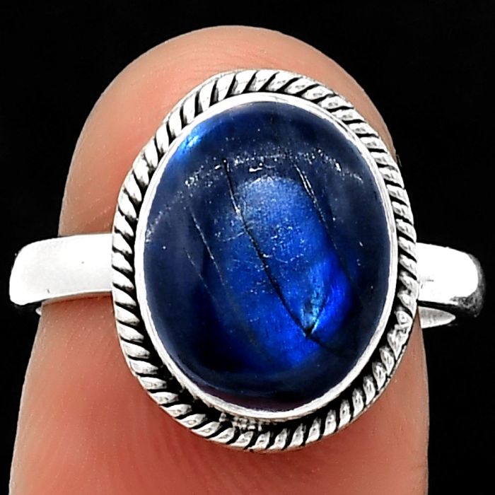 Blue Fire Labradorite - Madagascar Ring size-7 SDR184952 R-1009, 10x12 mm