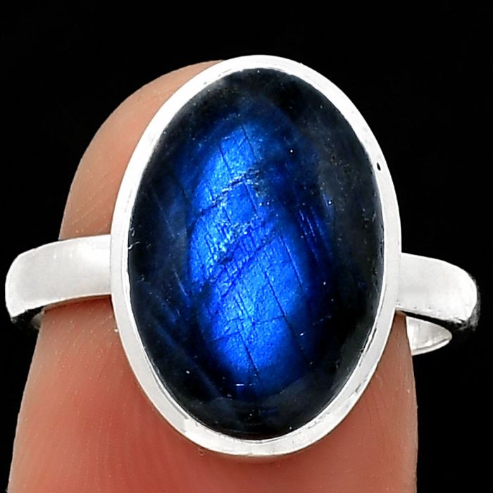 Blue Fire Labradorite - Madagascar Ring size-7.5 SDR184986 R-1004, 10x15 mm