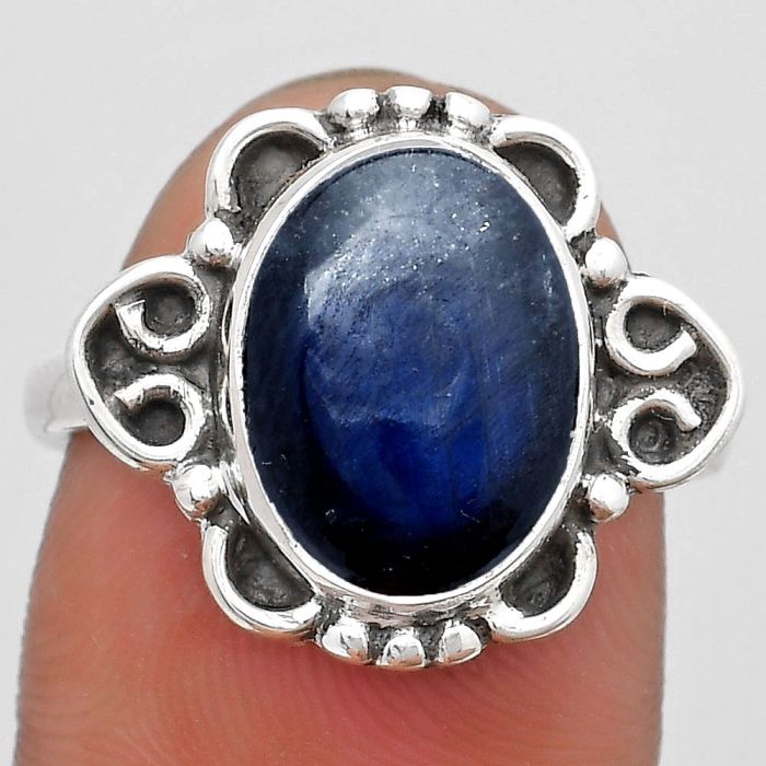 Blue Fire Labradorite - Madagascar Ring size-8.5 SDR185030 R-1131, 10x13 mm