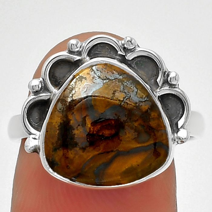 Natural Rare Cady Mountain Agate Ring size-8 SDR185217 R-1216, 12x12 mm