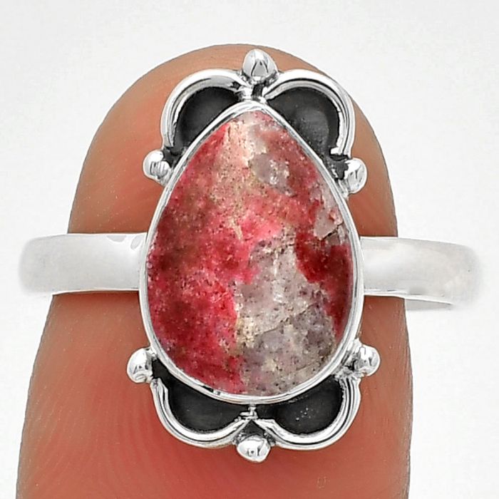 Natural Pink Thulite - Norway Ring size-8 SDR185289 R-1103, 8x12 mm